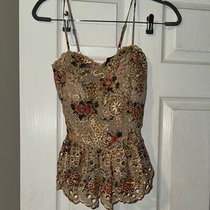 VICI Lace Peplum Top